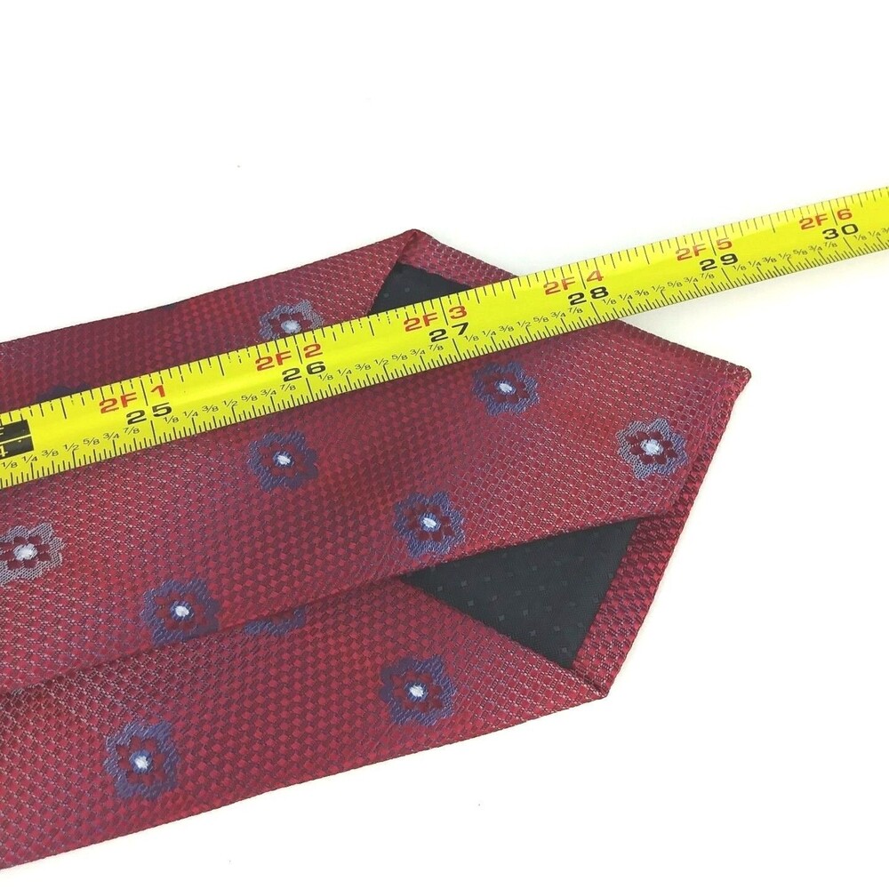 Borrelli Men's Multi Colored Red Purple Floral Hand Stitched Elegant Tie - READ - Picture 12 of 12